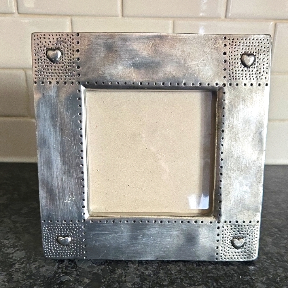 Russ Berrie & Co. Metal Silvertone Heart Accent Picture Frame